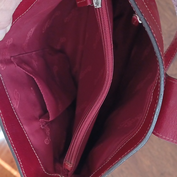 Vintage Fossil Red Genuine Leather One Strap Shoulder Bag 10.5X9.5x4 - Picture 12 of 16